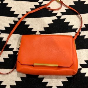 Orange leather J. Crew bag